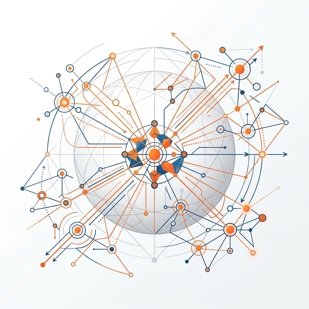 Global startup network illustration